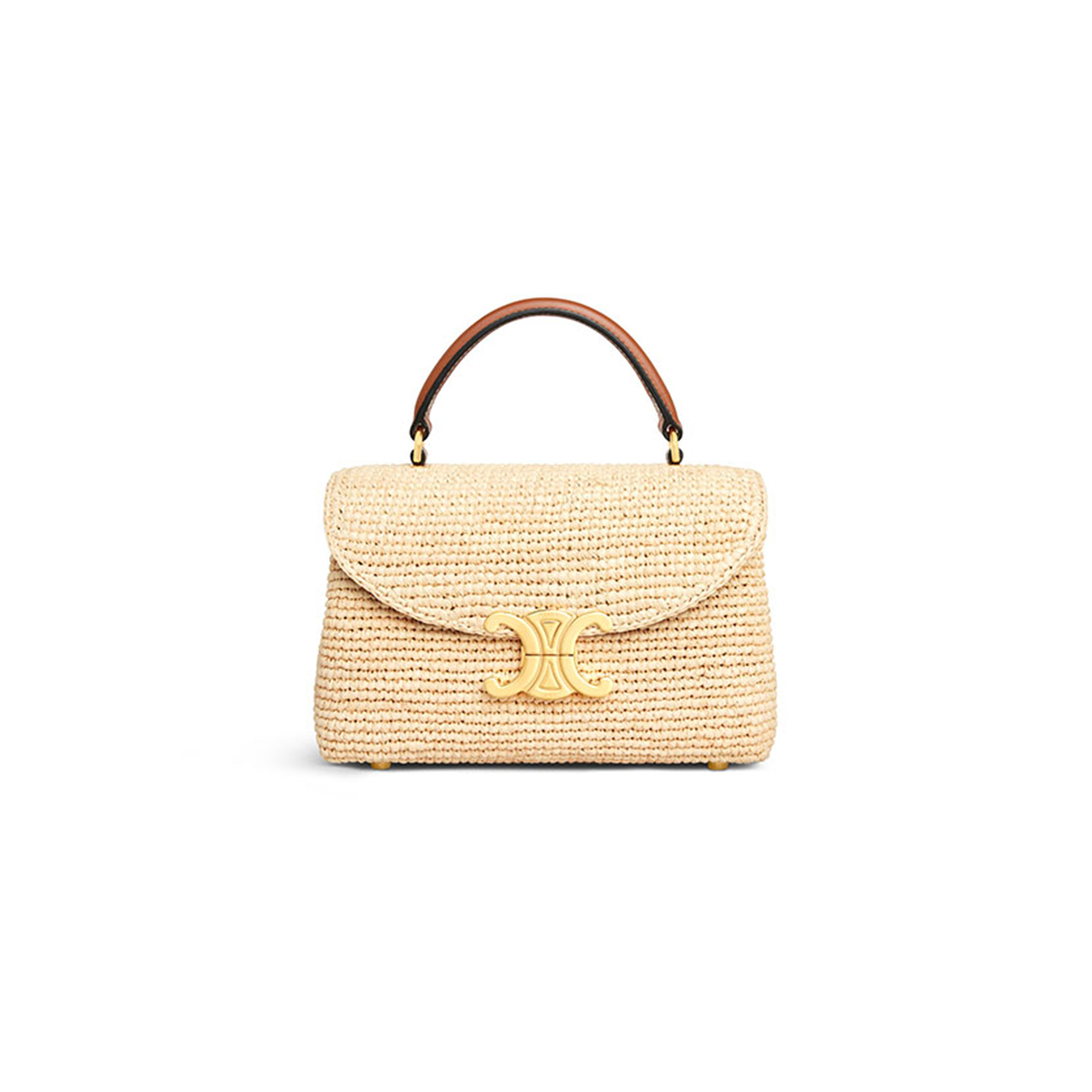 CELINE TEEN NINO BAG IN RAFFIA AND CALFSKIN 118112GNQ.02NT (20.5*13*8cm)